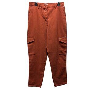 Aritzia Wilfred Free Womens Modern Rust Cargo Pants Size 12 Button Fly High-Rise